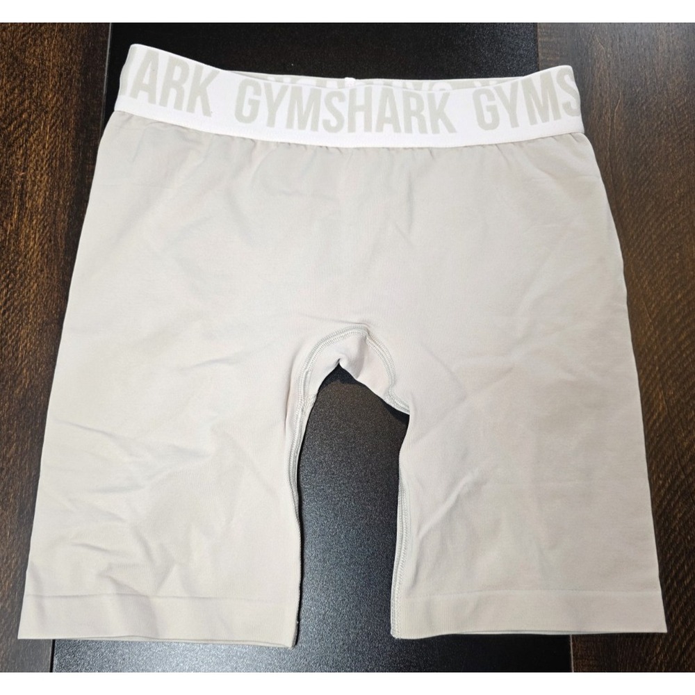 Gymshark Fit Seamless Cycling Shorts Athletic Bike Light Gray Stretch sz Small S